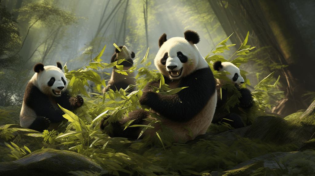 Панда - великаны мира животных.